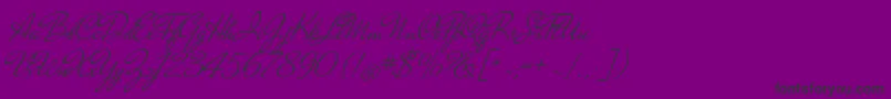 MrdehavilandRegular-Schriftart – Schwarze Schriften auf violettem Hintergrund