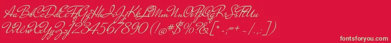 MrdehavilandRegular Font – Green Fonts on Red Background