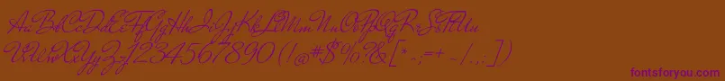 MrdehavilandRegular Font – Purple Fonts on Brown Background