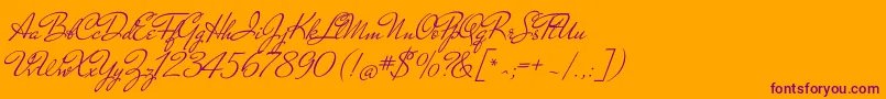 MrdehavilandRegular Font – Purple Fonts on Orange Background