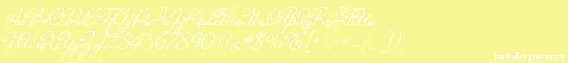 MrdehavilandRegular Font – White Fonts on Yellow Background