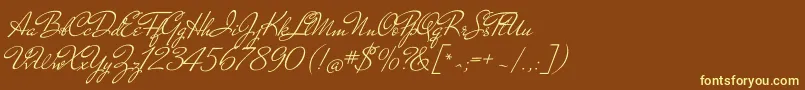 MrdehavilandRegular Font – Yellow Fonts on Brown Background