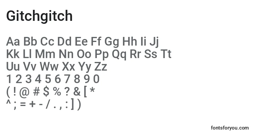 Шрифт Gitchgitch – алфавит, цифры, специальные символы