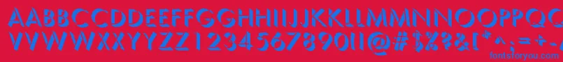 SemplicitaOmbra Font – Blue Fonts on Red Background