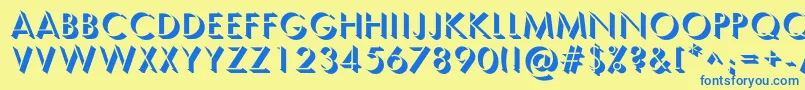 SemplicitaOmbra Font – Blue Fonts on Yellow Background
