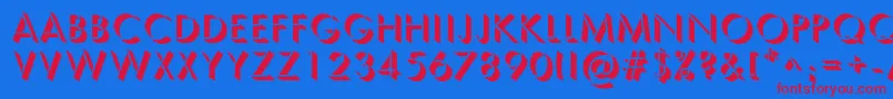 SemplicitaOmbra Font – Red Fonts on Blue Background