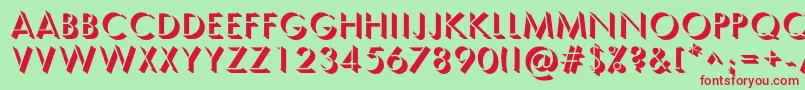 SemplicitaOmbra Font – Red Fonts on Green Background