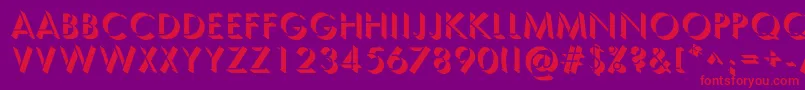 SemplicitaOmbra Font – Red Fonts on Purple Background