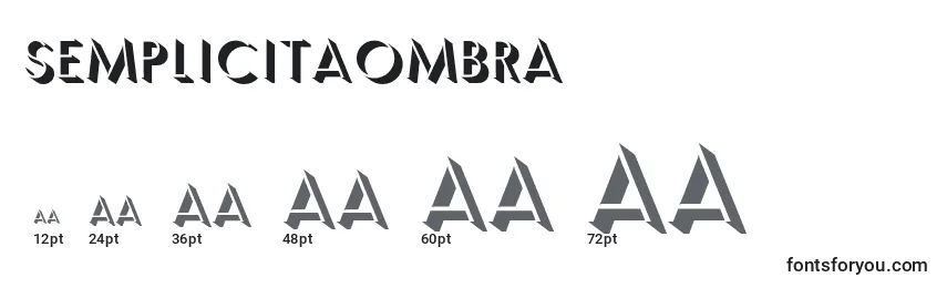 Размеры шрифта SemplicitaOmbra