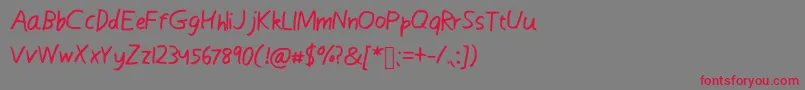 フォントMalin – 赤い文字の灰色の背景