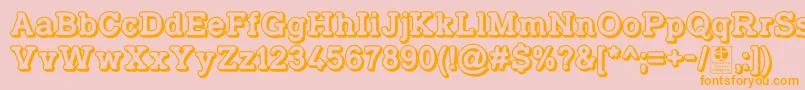 TyposlabIrregularShadowedDemo Font – Orange Fonts on Pink Background