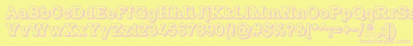 TyposlabIrregularShadowedDemo Font – Pink Fonts on Yellow Background