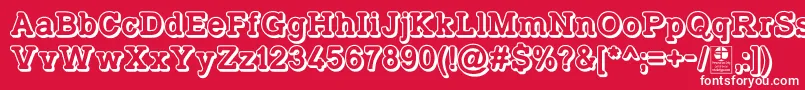 TyposlabIrregularShadowedDemo Font – White Fonts on Red Background