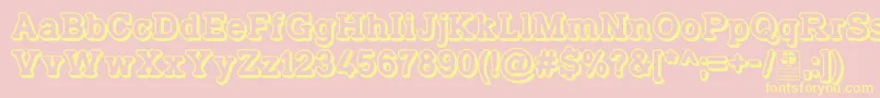 TyposlabIrregularShadowedDemo Font – Yellow Fonts on Pink Background