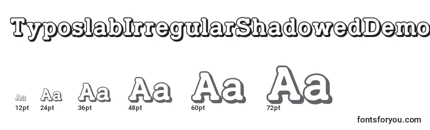 Размеры шрифта TyposlabIrregularShadowedDemo