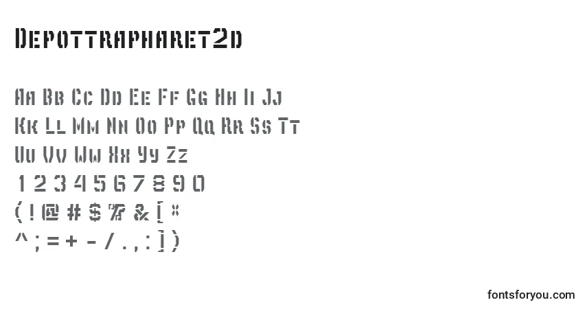 Schriftart Depottrapharet2d – Alphabet, Zahlen, spezielle Symbole