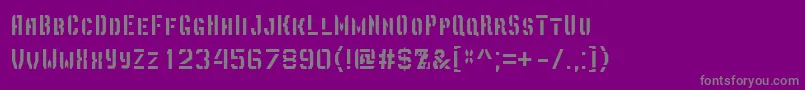 フォントDepottrapharet2d – 紫の背景に灰色の文字