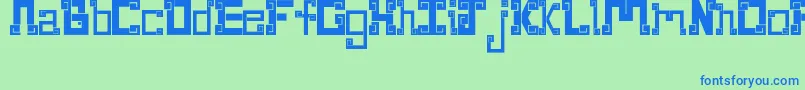 NewWaveAztec Font – Blue Fonts on Green Background