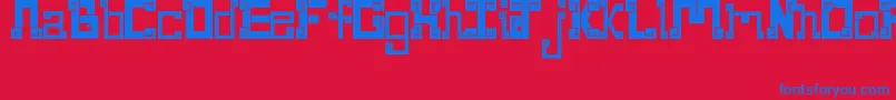 NewWaveAztec Font – Blue Fonts on Red Background