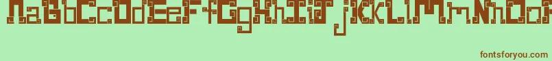NewWaveAztec Font – Brown Fonts on Green Background