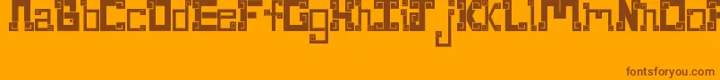NewWaveAztec Font – Brown Fonts on Orange Background