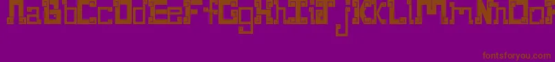 NewWaveAztec-fontti – ruskeat fontit violetilla taustalla