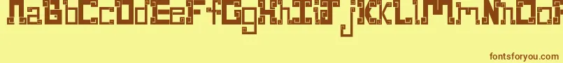 NewWaveAztec Font – Brown Fonts on Yellow Background