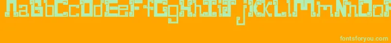 NewWaveAztec Font – Green Fonts on Orange Background