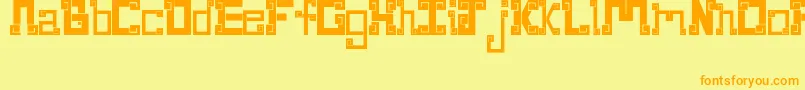 NewWaveAztec Font – Orange Fonts on Yellow Background