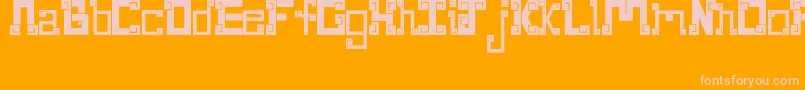 NewWaveAztec Font – Pink Fonts on Orange Background