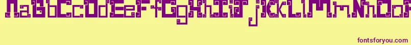 NewWaveAztec Font – Purple Fonts on Yellow Background