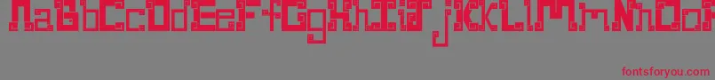 NewWaveAztec Font – Red Fonts on Gray Background