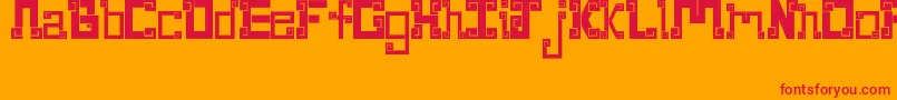 Шрифт NewWaveAztec – красные шрифты на оранжевом фоне
