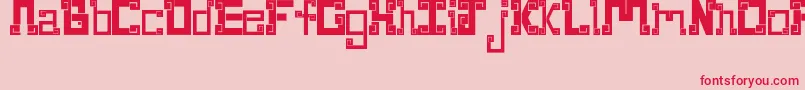 fuente NewWaveAztec – Fuentes Rojas Sobre Fondo Rosa