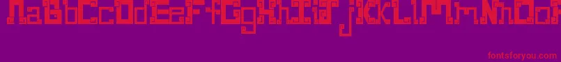 NewWaveAztec Font – Red Fonts on Purple Background