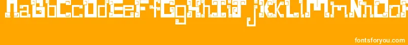 NewWaveAztec Font – White Fonts on Orange Background