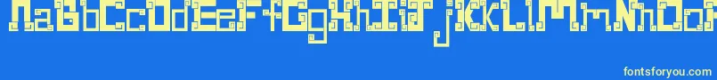 フォントNewWaveAztec – 黄色の文字、青い背景