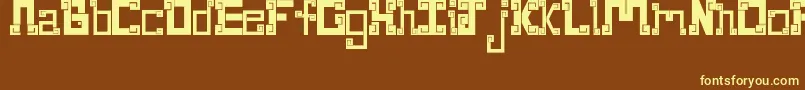 NewWaveAztec Font – Yellow Fonts on Brown Background