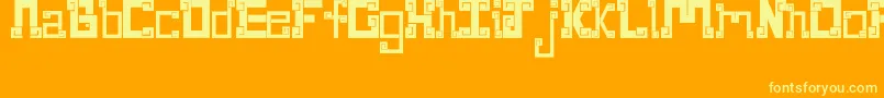 NewWaveAztec Font – Yellow Fonts on Orange Background