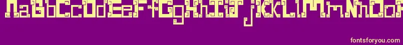 NewWaveAztec Font – Yellow Fonts on Purple Background
