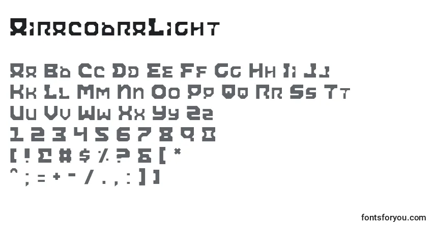 Schriftart AiracobraLight – Alphabet, Zahlen, spezielle Symbole