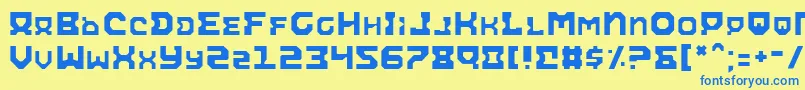AiracobraLight Font – Blue Fonts on Yellow Background