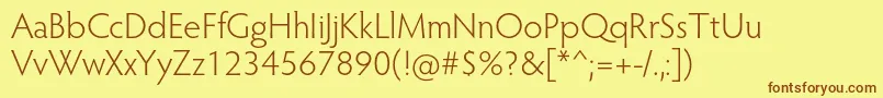 HypatiasansproLight Font – Brown Fonts on Yellow Background