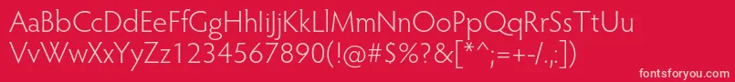 HypatiasansproLight Font – Pink Fonts on Red Background