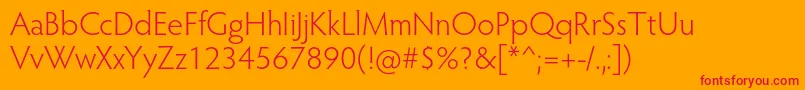 HypatiasansproLight Font – Red Fonts on Orange Background