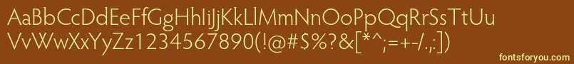 Fonte HypatiasansproLight – fontes amarelas em um fundo marrom