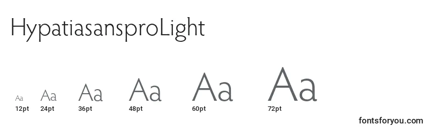 HypatiasansproLight Font Sizes