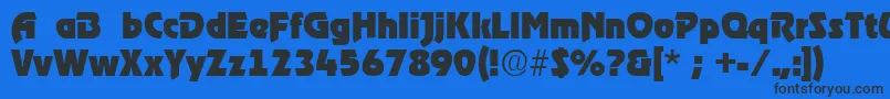 RoostRegular Font – Black Fonts on Blue Background