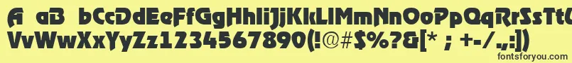 RoostRegular Font – Black Fonts on Yellow Background