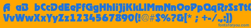 RoostRegular Font – Blue Fonts on Orange Background